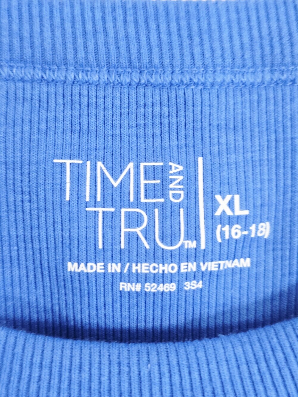 Time and Tru Blue Ribbed Tank Top - Women's - Picture 5 of 7